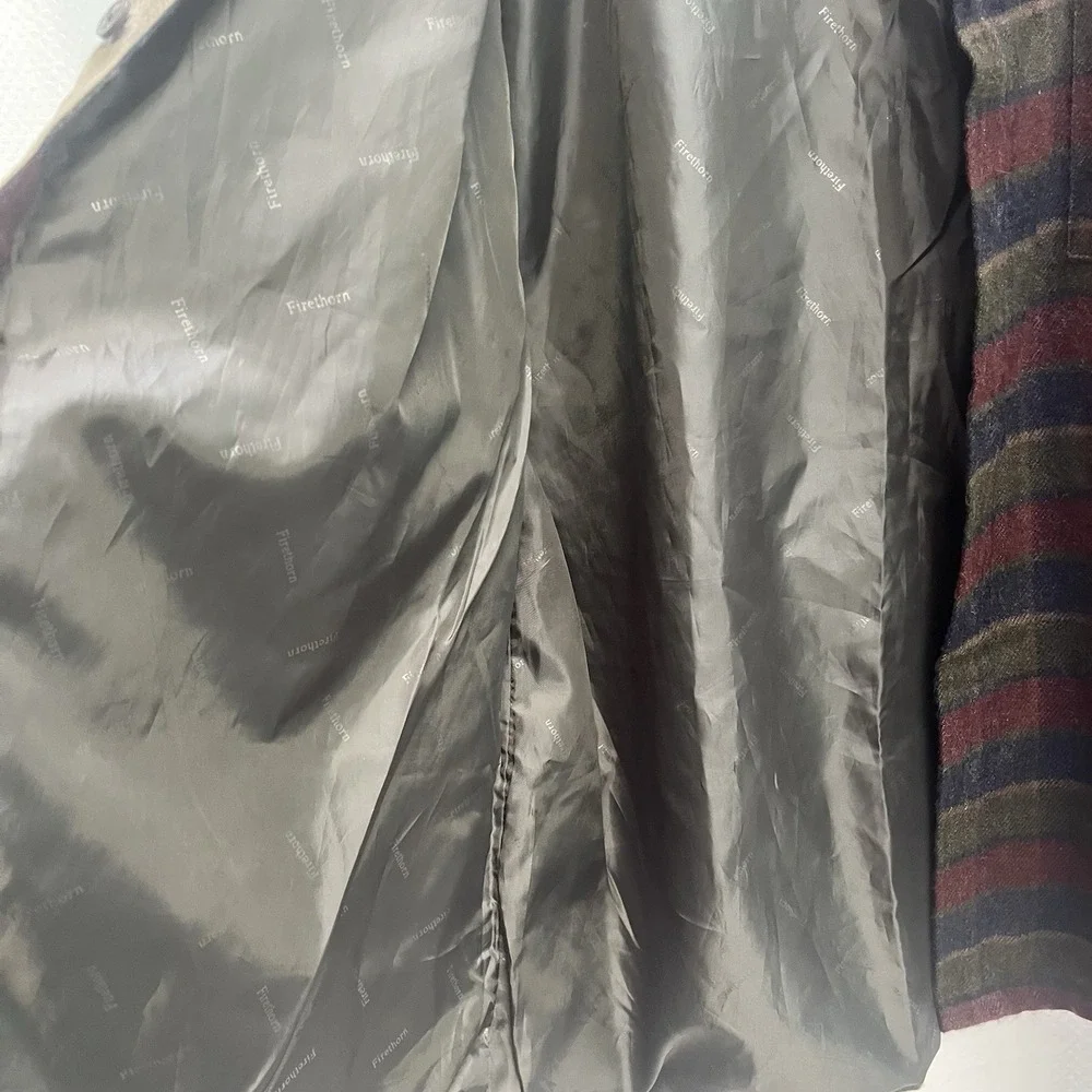 Firethorn Silver Wool Blend Plaid Suede Trim Lined Shacket XL Mens Lumber Jack
